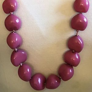 Long pink beaded necklace